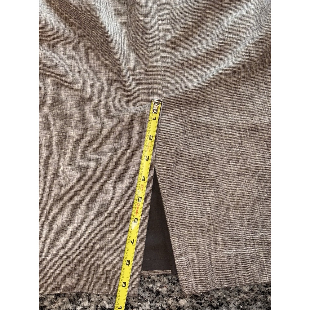 Banana Repulic Pencil Skirt Size 8 Brown White Woven Blend Rear Slit Career - Picture 11 of 11
